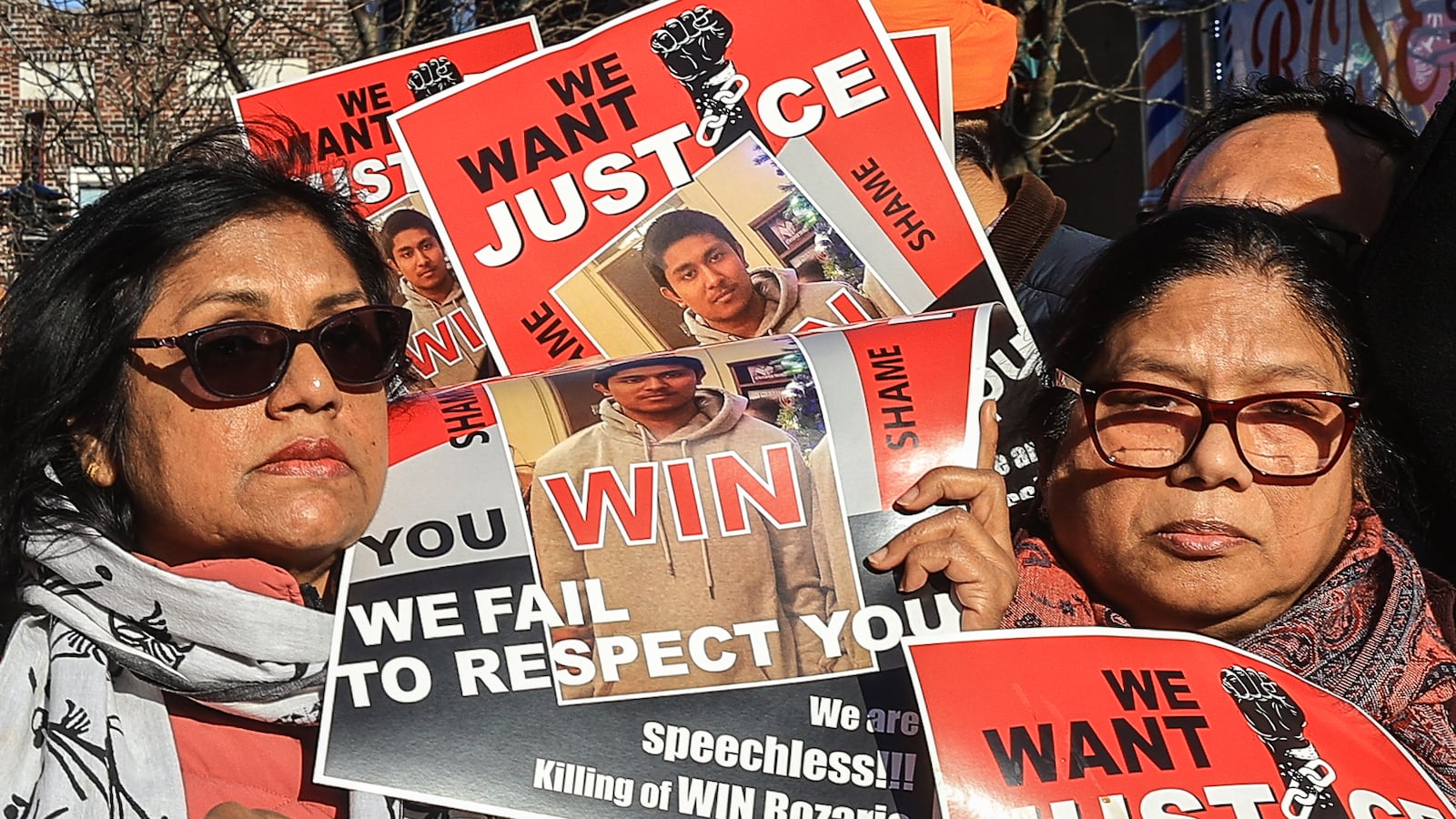 Members of Bangladeshi Community and a group of the people against police brutality hold a vigil in Jackson Heights, Queens for 19-year-old Win Rozario who was shot and killed by a NYPD officer in Ozone Park, Queens, New York.