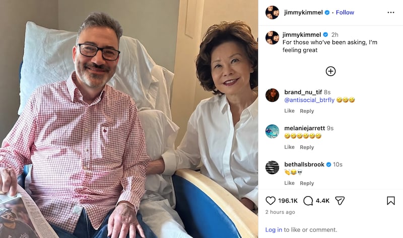 Jimmy Kimmel's Instagram post
