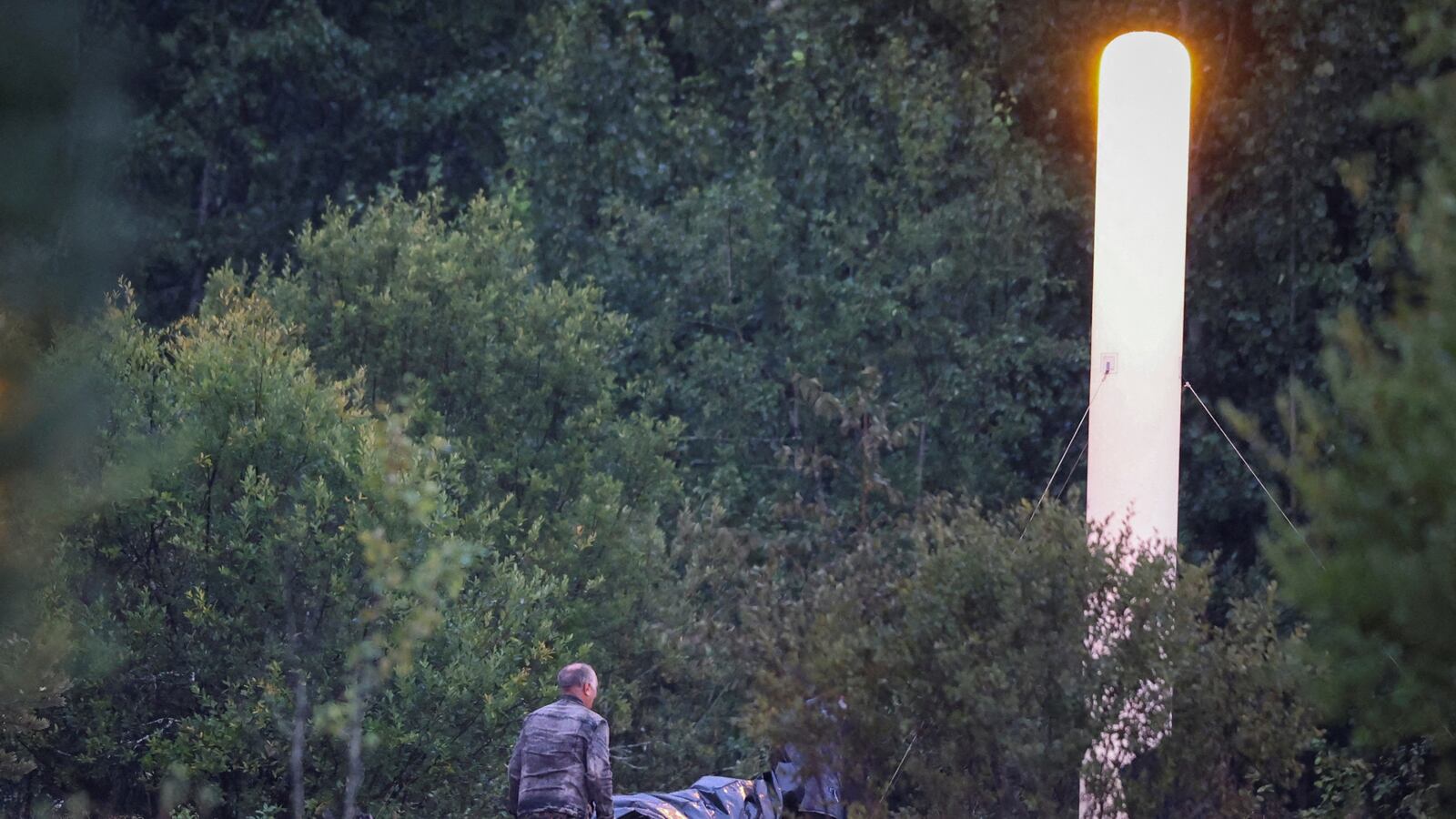 The wreckage of Prigozhin's aircraft