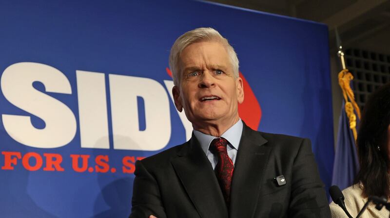 BATON ROUGE, LOUISIANA - MAY 16: Senator Bill Cassidy (R-LA), with his wife Dr. Laura Cassidy by his side, addresses his supporters as he concedes his primary election contest during an event at Boudreaux's Caterers on May 16, 2026 in Baton Rouge, Louisiana. The two-term incumbent, who voted in favor of President Trump's impeachment in 2021, was unable to fend off two primary challengers, Trump-endorsed Rep. Julia Letlow and state treasurer John Fleming who are headed for a run-off in late June. (Photo by Michael DeMocker/Getty Images)