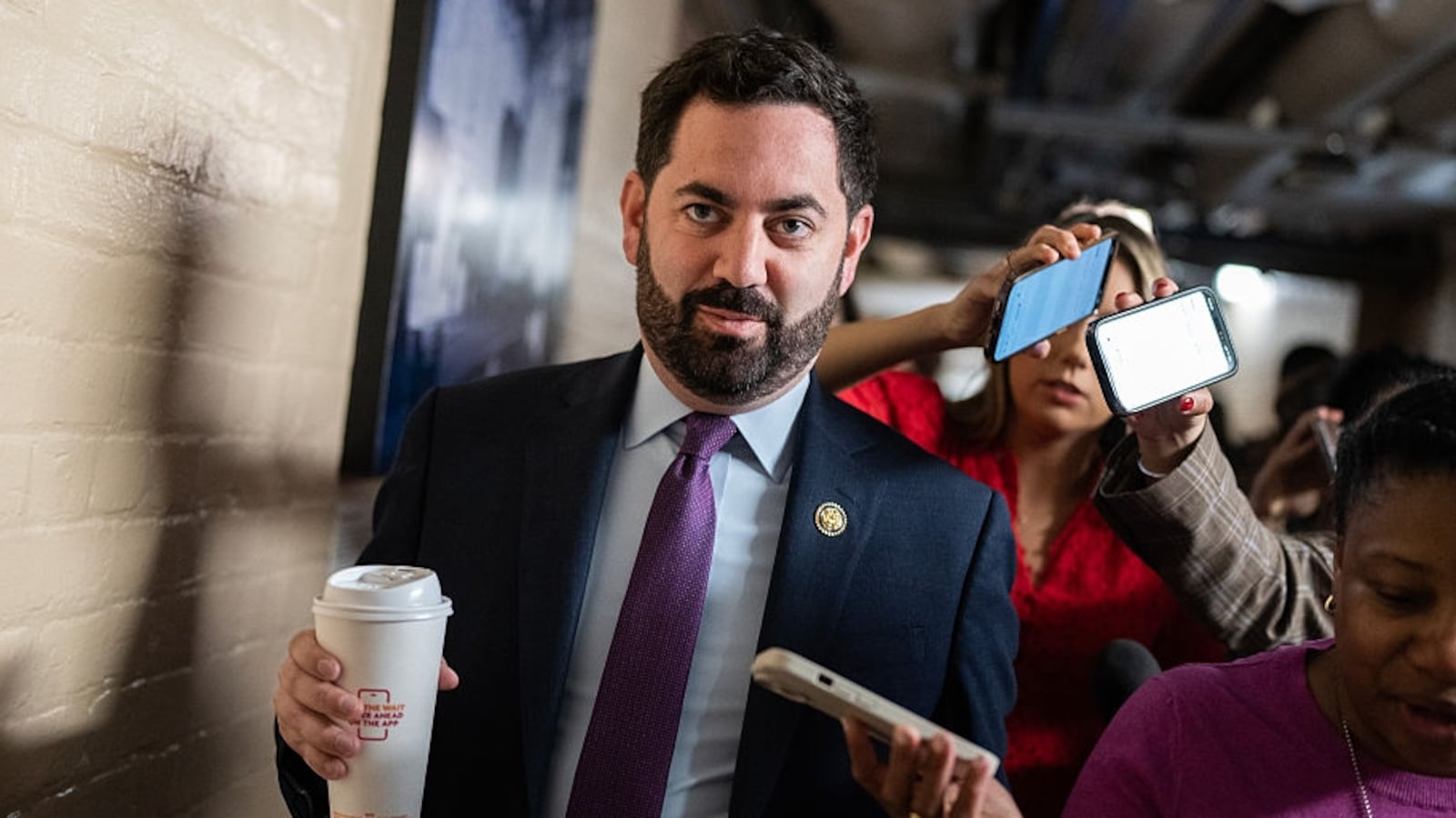 Rep. Mike Lawler, R-N.Y., makes his way to a House Republican Conference meeting with President Donald Trump on the budget reconciliation bill in the U.S. Capitol on Tuesday, May 20, 2025.