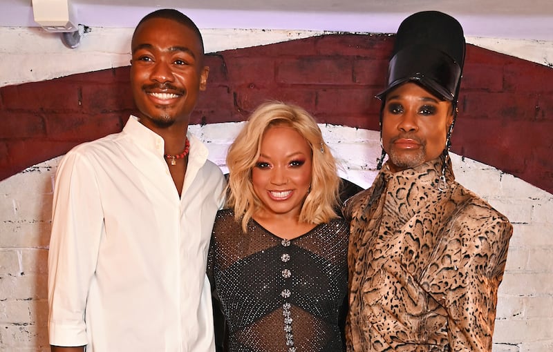 Daniel Bowerbank, Marisha Wallace and Billy Porter attend a Gala Performance after party celebrating the new cast of "Cabaret At The Kit Kat Club"