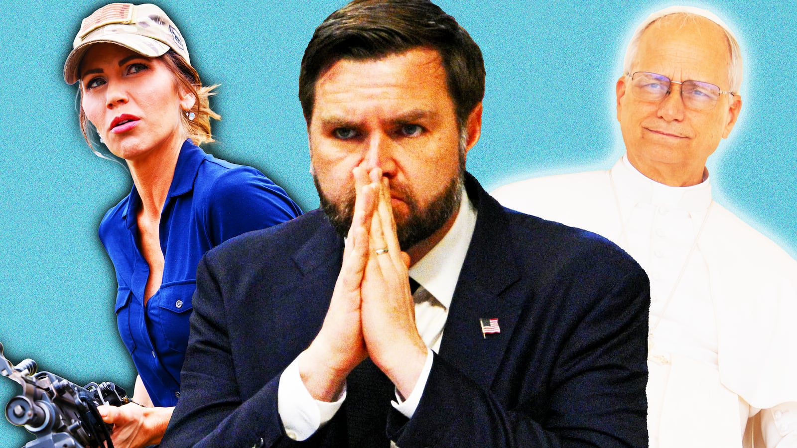 Pope Leo, JD Vance Kristi Noem
