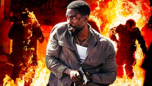 A photo illustration illo of Yahya Abdul-Mateen II in Man on Fire.