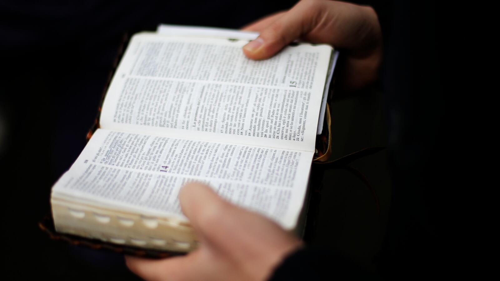 Hands holding Bible