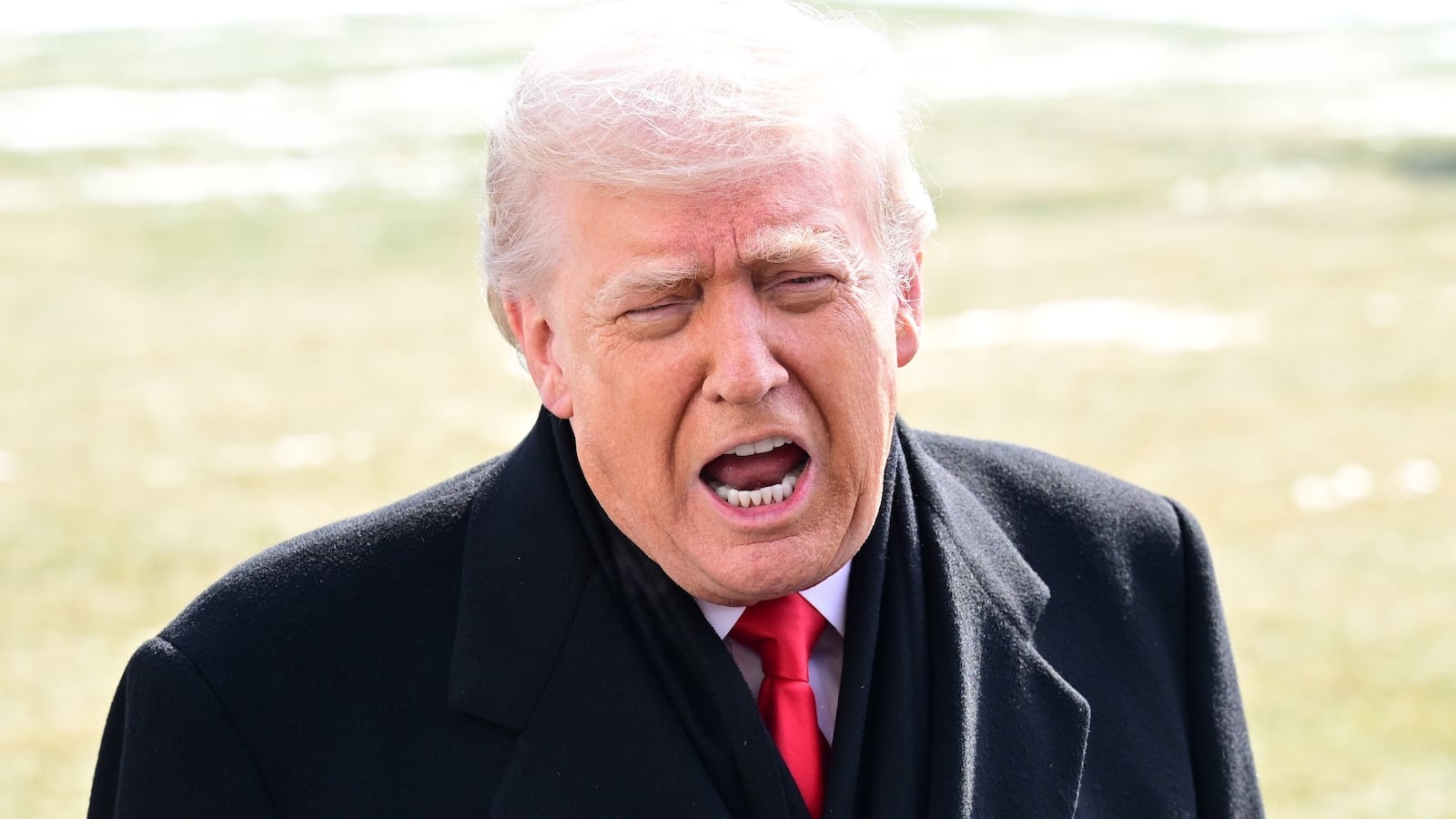 President Donald Trump speaks to reporters before departing the White House in Washington, United States, on January 27, 2026.