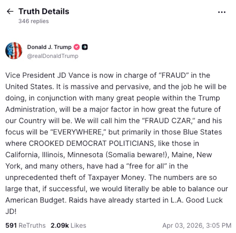 Trump Truth Social Post