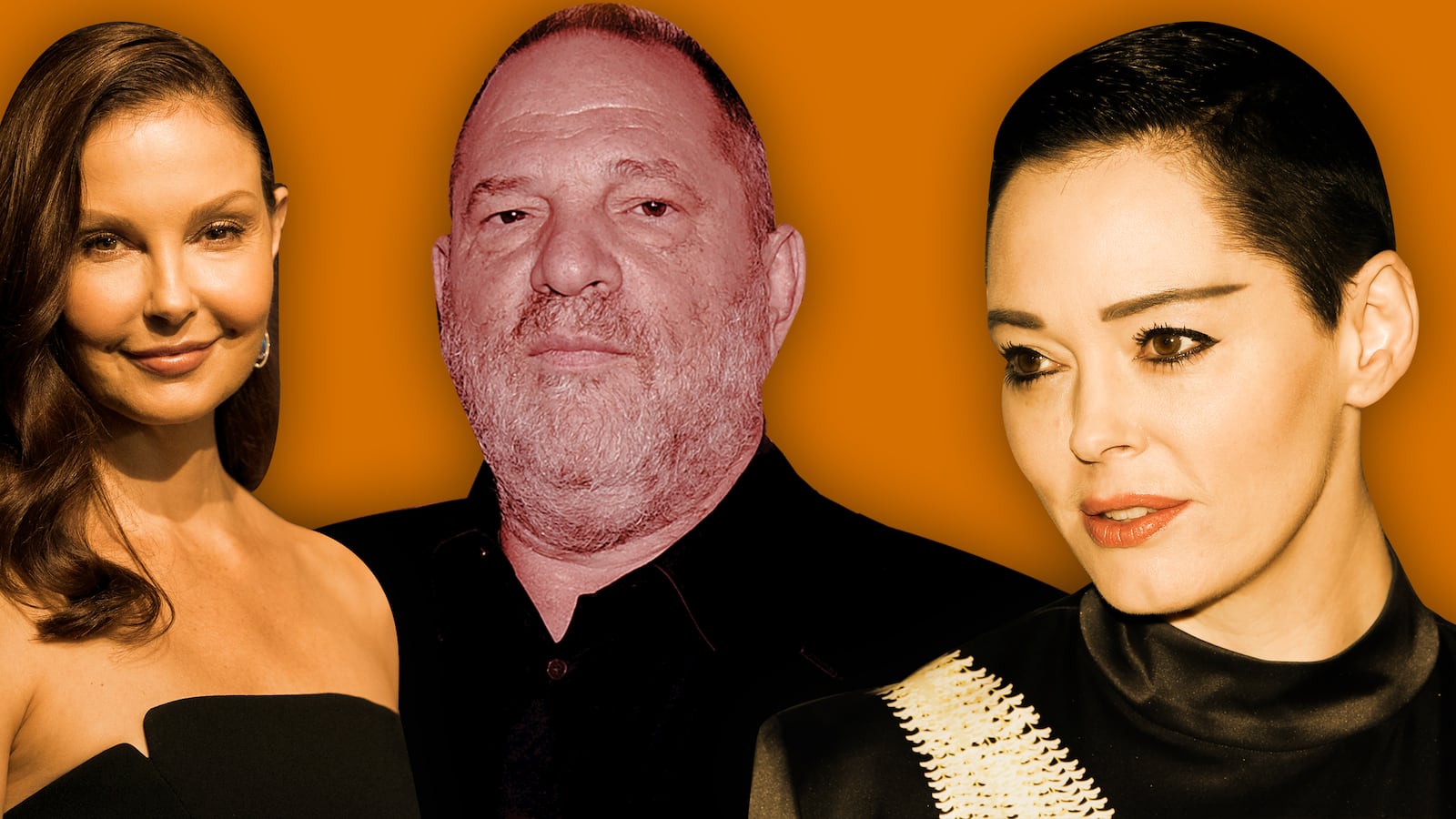 Harvey Weinstein, Ashley Judd, Rose McGowan.