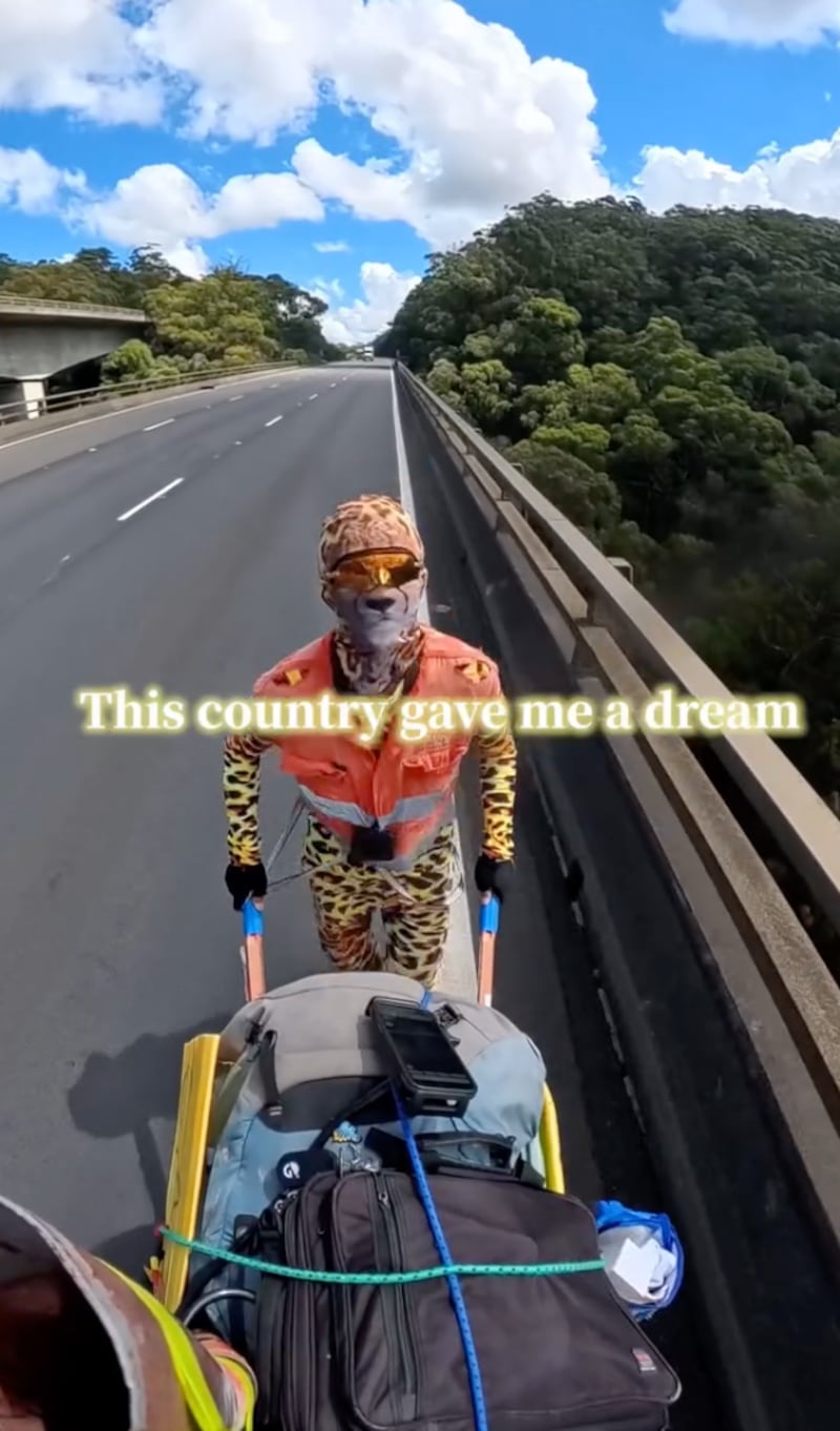 'Catman' posts on Instagram during his journey across Australia.