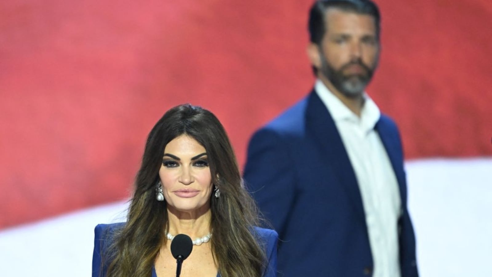 Kimberly Guilfoyle, left, and Donald Trump Jr.