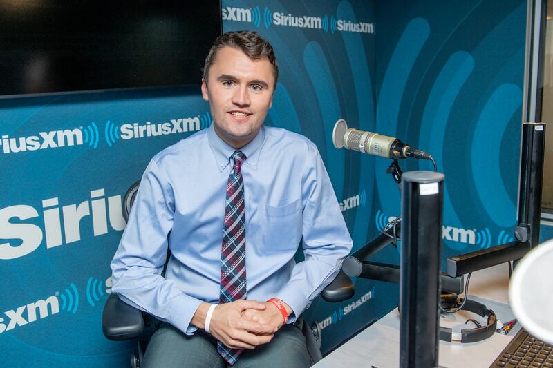 NEW YORK, NEW YORK - MARCH 03: (EXCLUSIVE COVERAGE) Charlie Kirk visits SiriusXM Studios on March 03, 2020 in New York City. (Photo by Roy Rochlin/Getty Images)