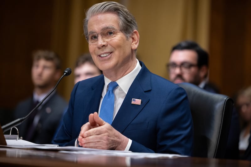 Treasury Secretary Scott Bessent testifies during a Senate Finance Committee budget hearing at the Dirksen Senate Office building in Washington, DC, United States, on June 3, 2026.