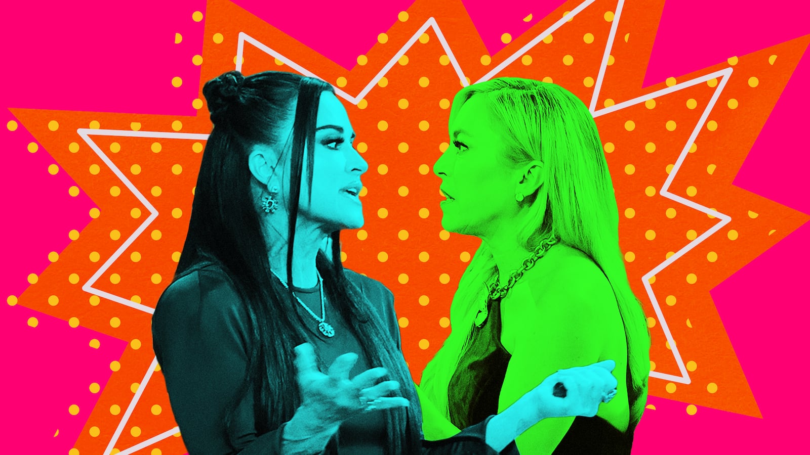 A photo illustration of Kyle Richards and Sutton Stracke on RHOBH reunion.