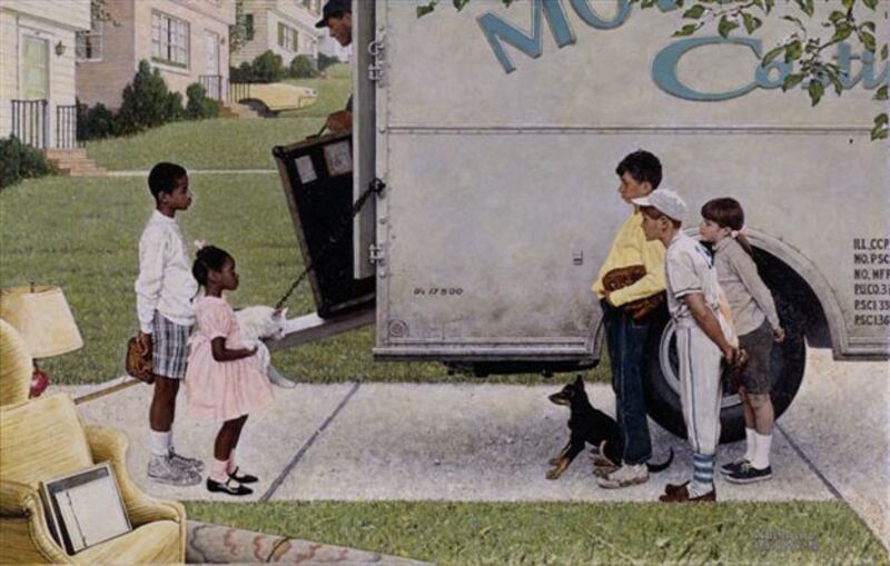 galleries/2009/12/21/norman-rockwell-double-takes/norman-rockwell---new-kids-in-the-neighborhood_pwvmhm