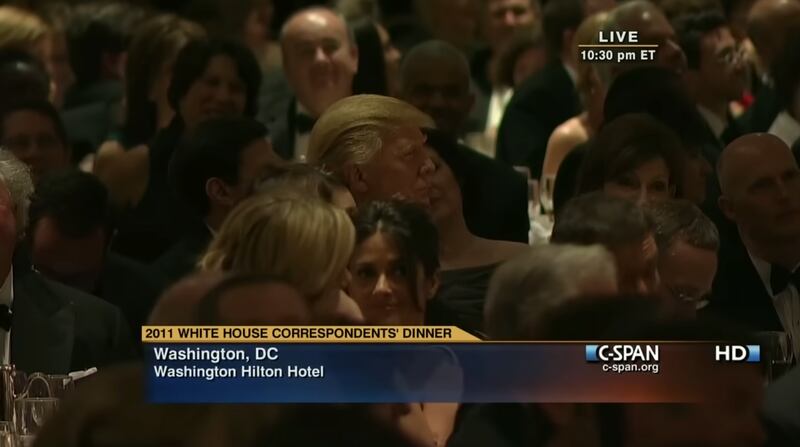 President Donald Trump attends the 2011 White House Correspondent's Dinner.