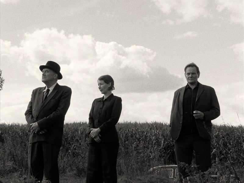 Hanns Zischler, Sandra Hüller, and Devid Striesow in Fatherland.