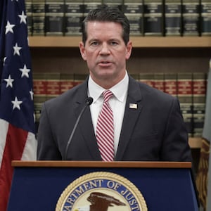 FILE PHOTO: James Dennehy, the Assistant Director in charge of the New York Field Office of the Federal Bureau of Investigation, speaks about the arrest and indictment of three high profile real estate agent brothers Alon Alexander, Oren Alexander, and Tal Alexander, on charges of sex trafficking and drugs, at 26 Federal Plaza in New York City, New York U.S., December 11, 2024. REUTERS/Kent Edwards/File Photo