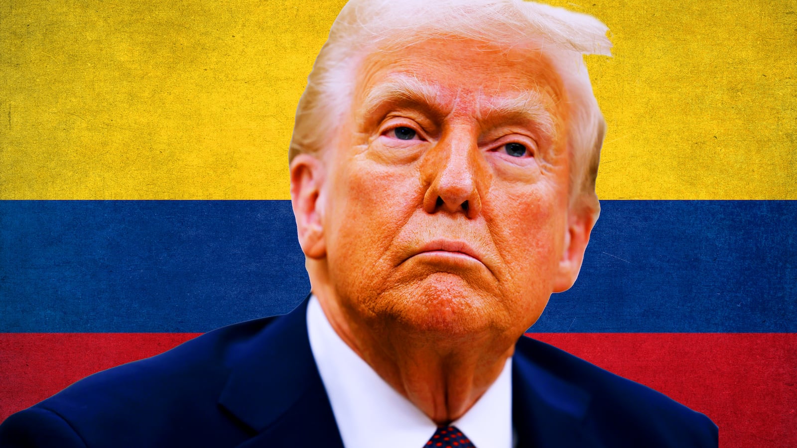 Trump, Columbian flag illustration