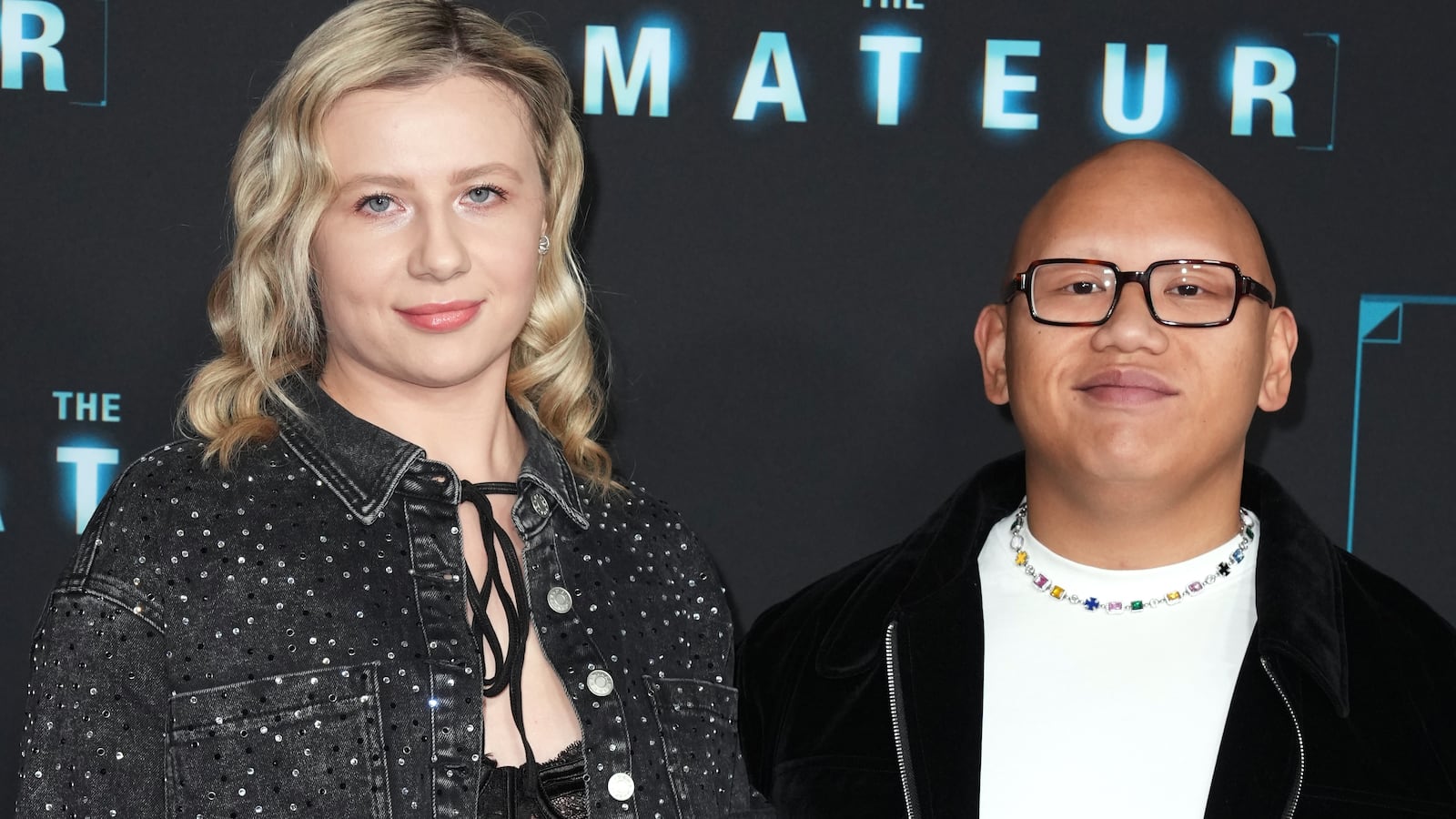 Veronica Leahov, Jacob Batalon at 20th Century Studios "The Amateur" World Premiere held at Jazz at Lincoln Center on April 02, 2025 in New York, New York. (Photo by John Nacion/Variety via Getty Images)