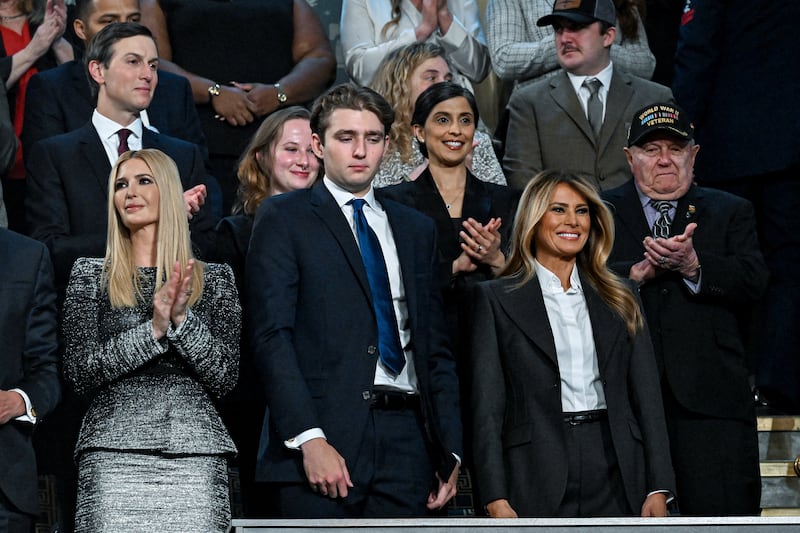 Melania and other members of the Trump family at the State of the Union