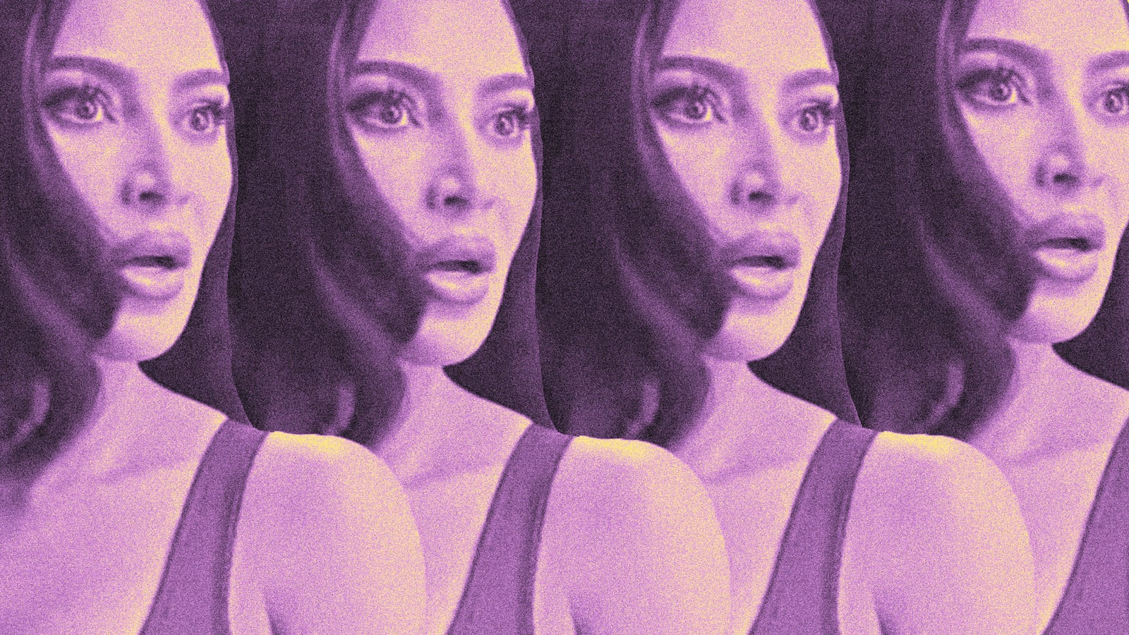 A photo illustration of Kim Kardashian in American Horror Story Delicate