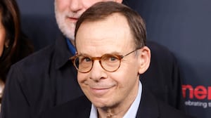 Rick Moranis promotes the upcoming film "Spaceballs 2" at the Amazon MGM Studios presentation at The Dolby Colosseum at Caesars Palace during CinemaCon, the official convention of Cinema United, on April 15, 2026, in Las Vegas, Nevada.
