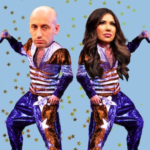 Stephen Miller and Kristi Noem on Vanilla Ice's body
