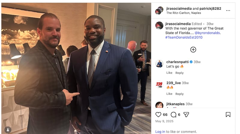 Jira and Donalds were photographed together around 18 months after his drug arrest.