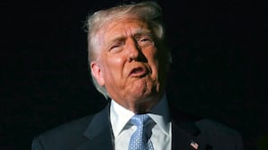 US President Donald Trump speaks with reporters before boarding Air Force One as he departs Palm Beach International Airport in West Palm Beach, Florida, on November 16, 2025. Trump is returning to the White House after spending the weekend at his Mar-a-Lago, Florida, residence.