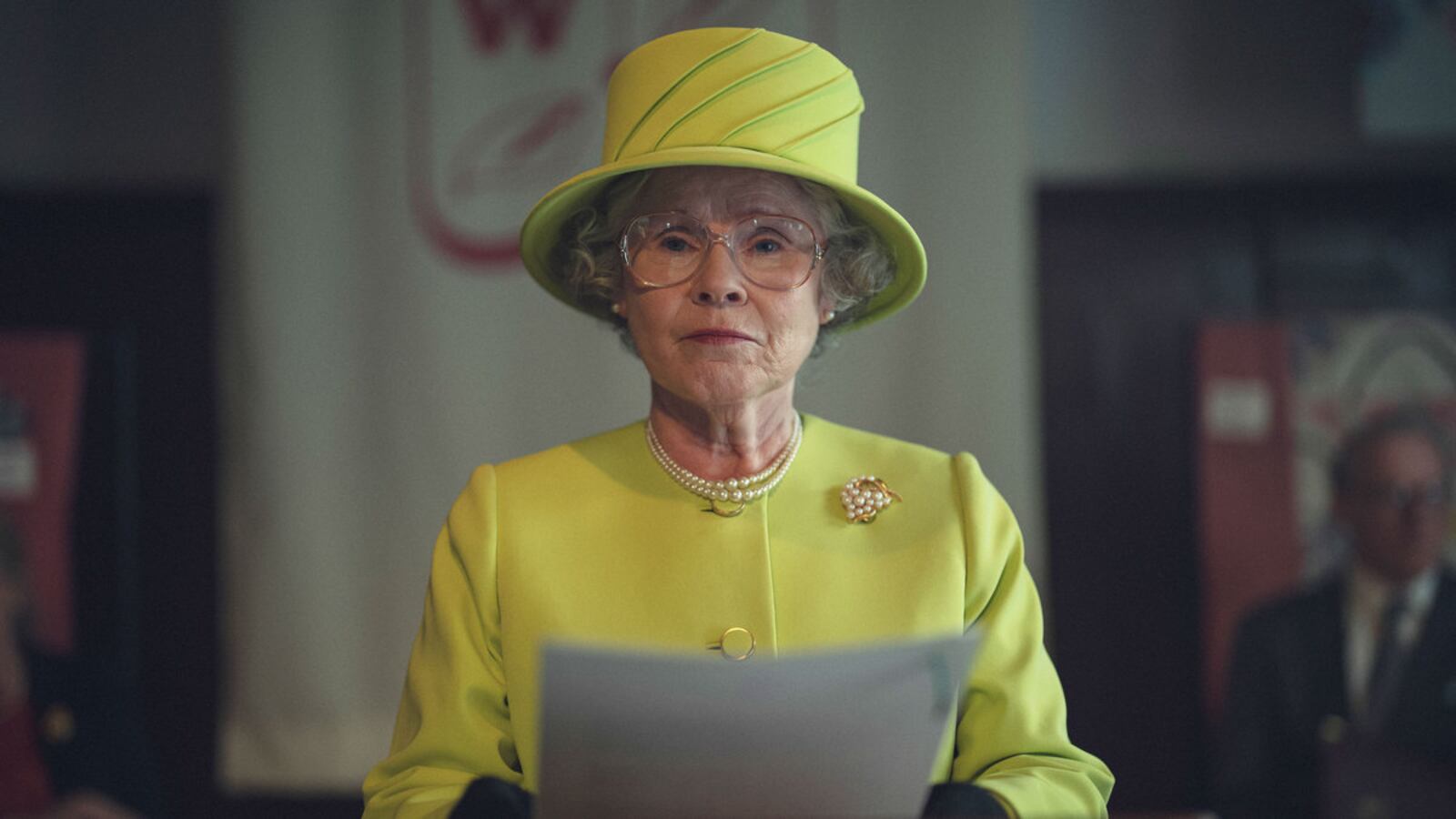Imelda Staunton as the queen in 'The Crown.'