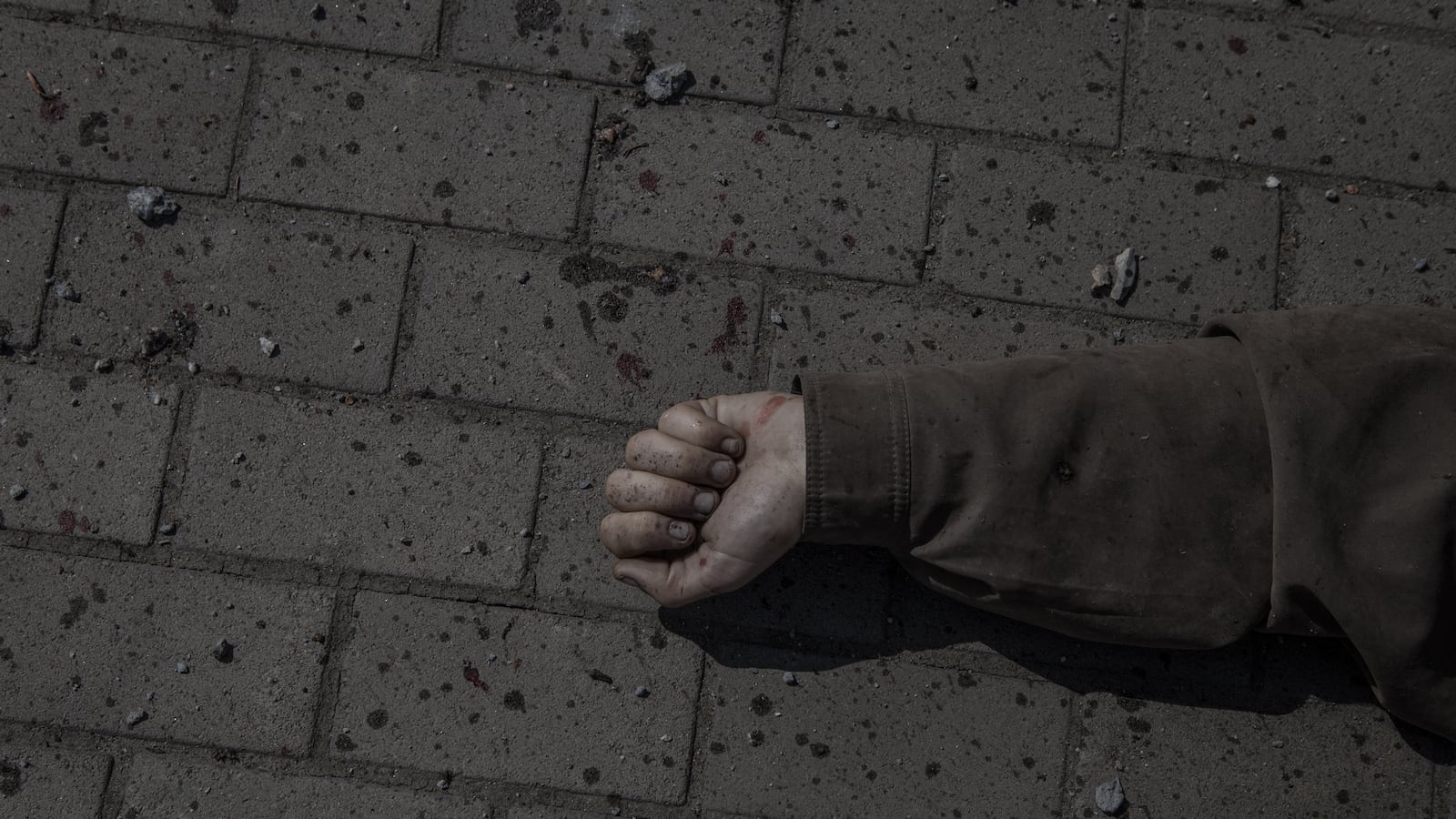 A view on the scene after a Russian attack on a railway station in eastern Ukraine.