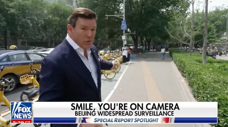 Bret Baier points out that, in China, you're always being monitored, explaining how his crew received a text message informing them they'd been given a ticket within minutes of parking illegally.