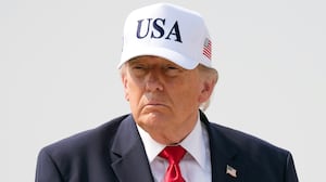 U.S. President Donald Trump walks to board Air Force One as he departs Bismarck Municipal Airport on July 01, 2026 in Bismarck, North Dakota. Trump traveled to North Dakota to attend the Theodore Roosevelt Presidential Library dedication.