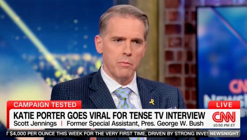 Scott Jennings discusses Katie Porter viral video on CNN.
