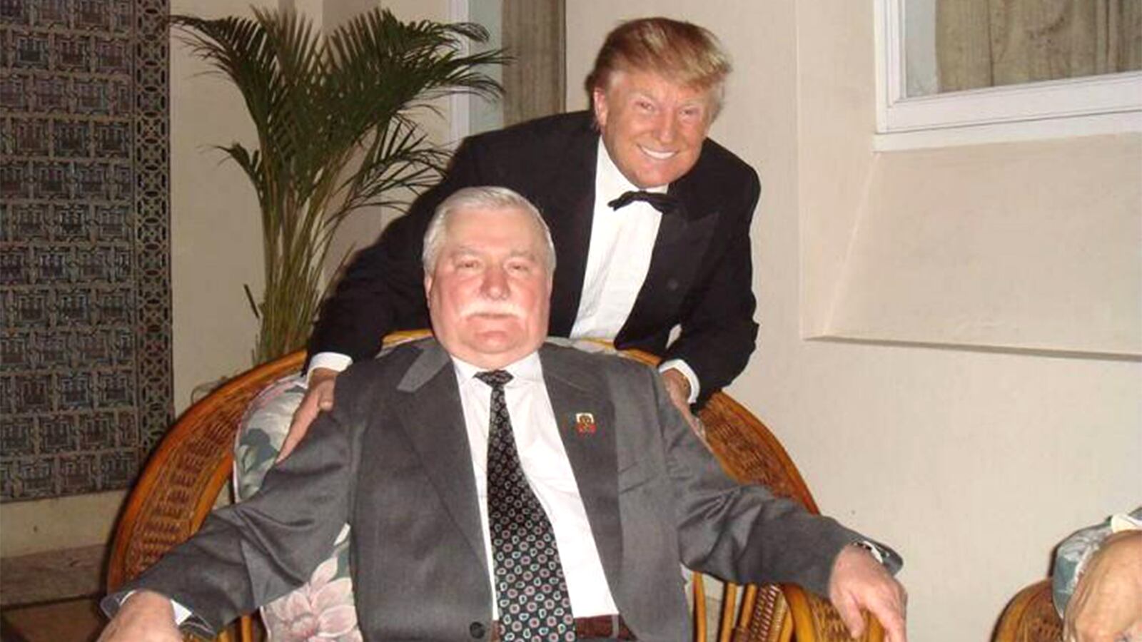 Former Polish President Lech Walesa with Donald Trump.