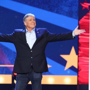 Sean Hannity speaks at the Fox Nation Patriot Awards in 2023.