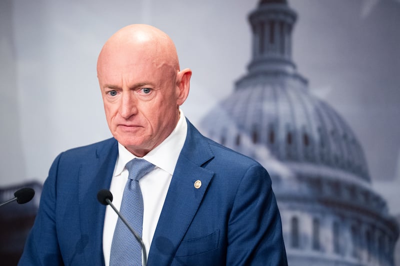 A Bush appointed federal judge on Thursday blocked Defense Secretary Pete Hegseth's attempt to censure and demote Sen. Mark Kelly,  pictured February 11, after he appeared with five other Democratic lawmakers in a video urging service members not to accept "illegal orders."