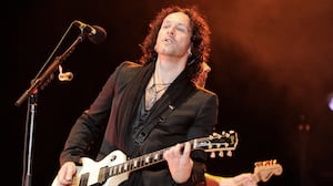 Vivian Campbell of Def Leppard performs part of the bands' Mirror Ball Tour at Sleep Train Amphitheatre on September 11, 2011, in Wheatland, California.