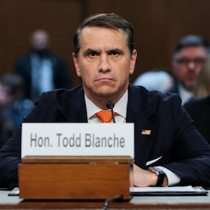 Acting Attorney General Todd Blanche appears before the Senate Judiciary Committee on July 15 for his confirmation hearing to become the permanent attorney general.