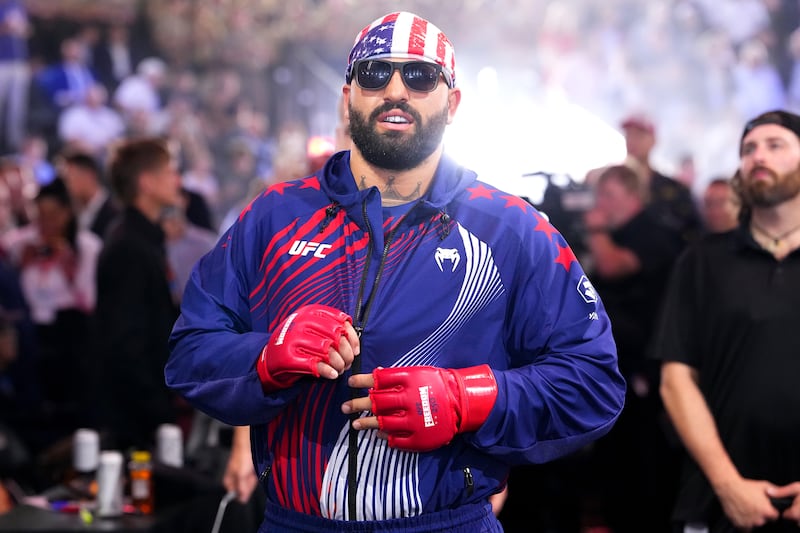 Josh Hokit walks to the Octagon in a heavyweight fight during the UFC Freedom 250 event on the South Lawn at the White House on June 14, 2026 in Washington, DC.