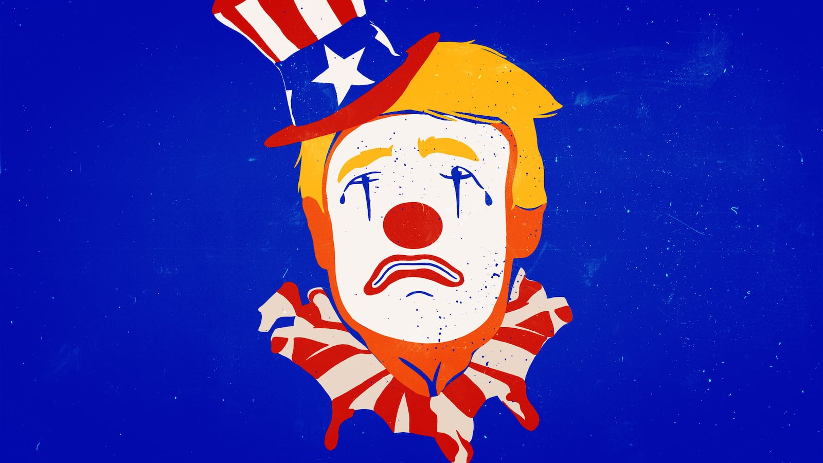 Donald Trump as a sad clown
