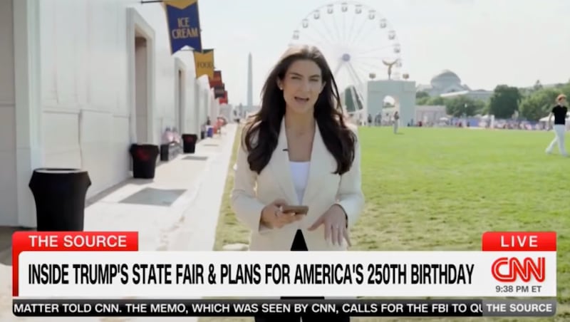 Empty scenes at the Great American State Fair during Kaitlan Collins' visit.