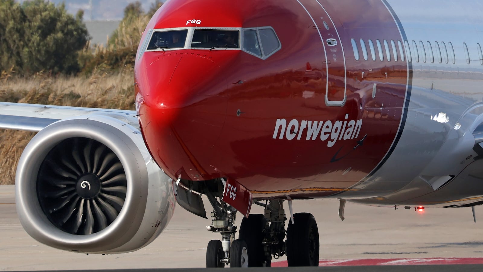 A Boeing 737 MAX 8 from a Norwegian company prepares for takeoff on the runway at Barcelona Airport in Barcelona, Spain, on January 6, 2025. (Photo by Joan Valls/Urbanandsport/NurPhoto via Getty Images)