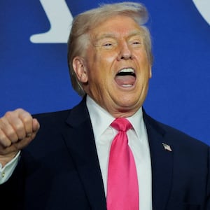 U.S. President Donald Trump gestures during a roundtable focused on tax cuts in Las Vegas, Nevada, U.S., April 16, 2026.