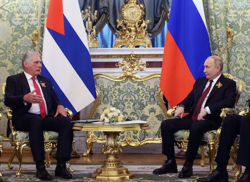 Cuban President Miguel Diaz-Canel had a summit with Russian President Vladimir Putin at the Grand Kremlin Palace in 2024.