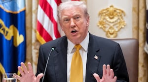 President Donald Trump speaks as he is seated in the Cabinet Room for his meeting with Hungarian Prime Minister Viktor Orban at White House on November 7, 2025.