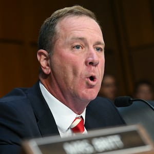 Missouri Senator Eric Schmitt grilled former Special Counsel Jack Smith about allegedly visiting Atlanta in February 2024 during a Senate Judiciary Committee hearing on Capitol Hill in Washington, DC, on September 29, 2026 before being called out for his mix-up.