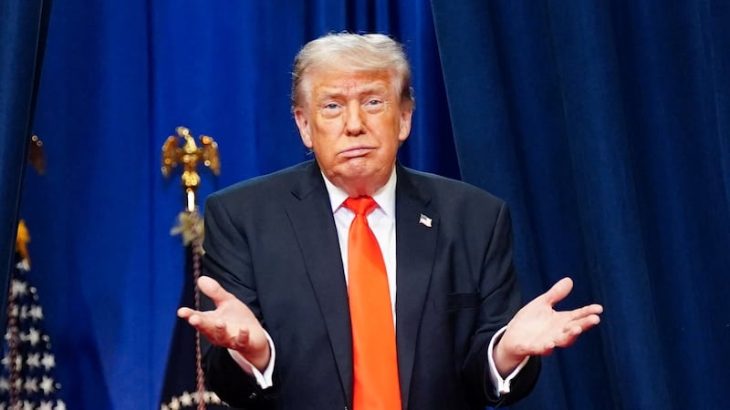 President Donald Trump gestures during an event at The Villages Charter School at The Villages, Florida, U.S., May 1, 2026.