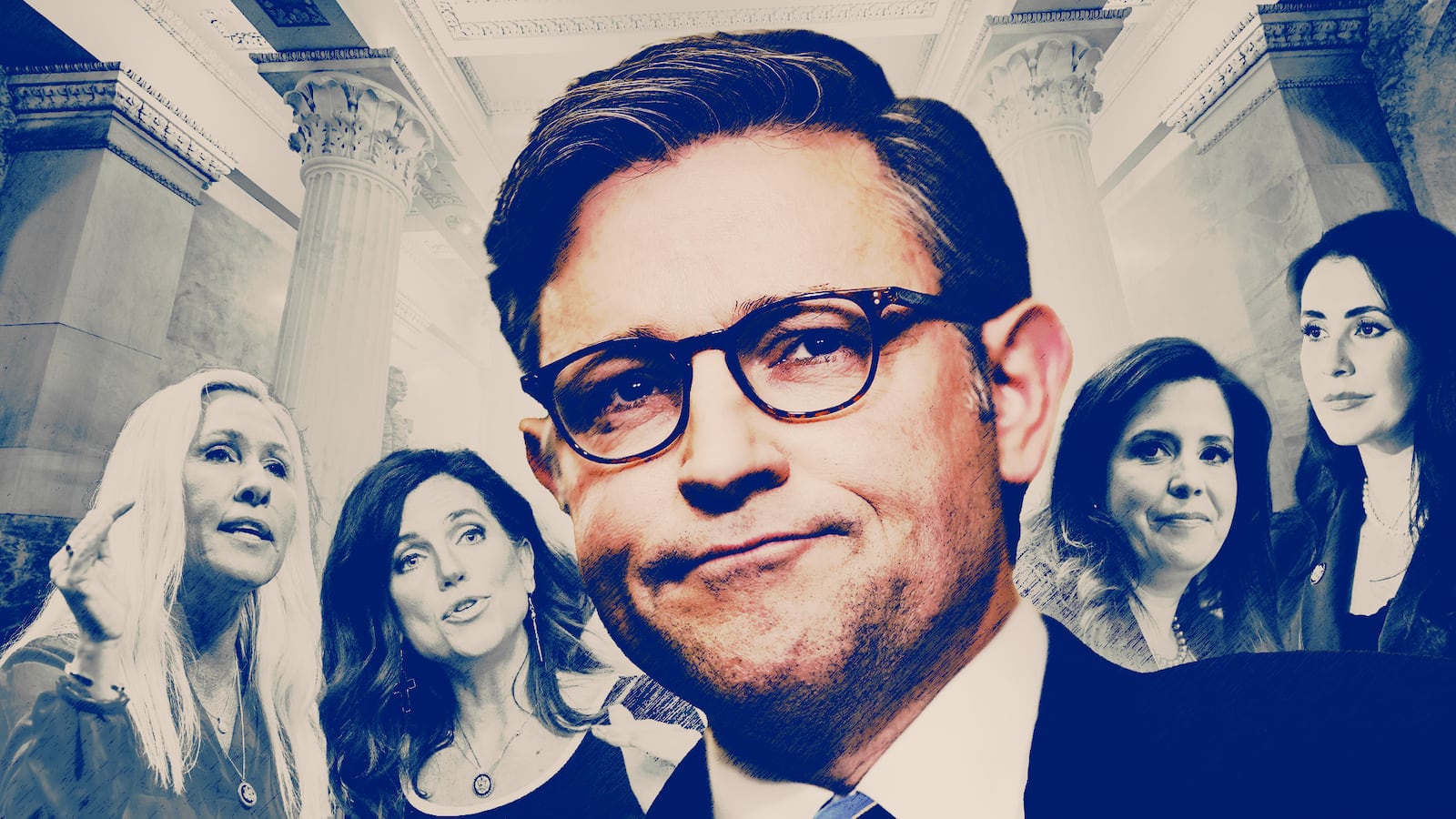 Marjorie Taylor Greene Nancy Mace, Mike Johnson, Elise Stefanik, and Anna Paulina Luna