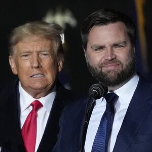 Former U.S. President Donald Trump and Republican Senator JD Vance